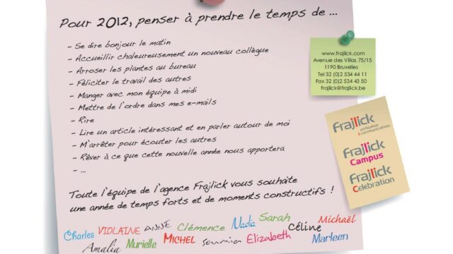 carte de nouvel an 2012 de l'agence Frajlick