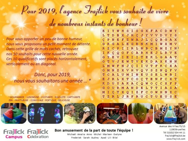 carte de nouvel an 2019 de l'agence Frajlick