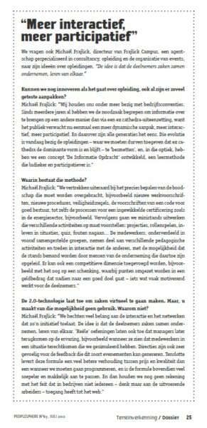 artikel over informatie opdracht concept in peoplesphere tijdschrift