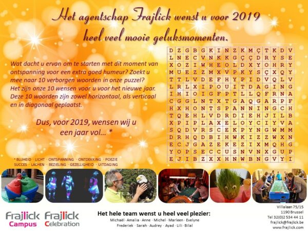 nieuwjaarskaart 2019 van Frajlick bureau