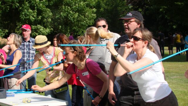 blaaspijp schieten, teambuilding